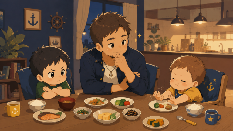 子供がご飯を食べない 食卓 パパ